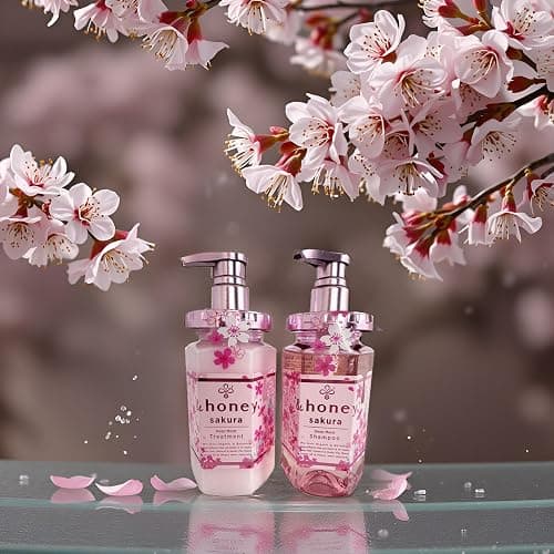 &honey Deep Moist Shampoo and Treatment Set, Sakura Edition with Hair Tie in Sprout Talk's package thumbnail 2