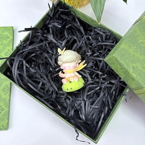 500g Black Shredded Tissue Paper for Gift Boxes & Hampers, Soft Hamper Filling and Packaging Filler, Shreds Stuffing Paper Suitable Party Baby Shower Graduation Housewarming ect thumbnail 2