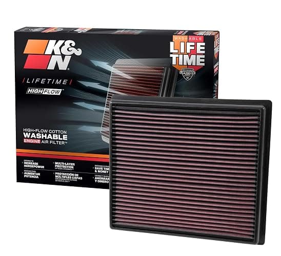 K&N High-Flow Original Lifetime Engine Air Filter: Increase Power: Premium, Washable: Compatible with 2014-2024 TOYOTA: Tacoma, Tundra, Sequoia, 33-5017 - Image 1