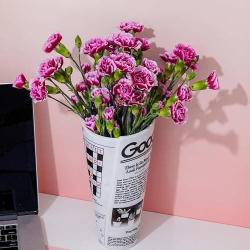 ban.do Vintage Inspired Newspaper Vase, Retro Ceramic Shelf Decor, Unique/Novelty/Eclectic Flower Vase, Newspaper thumbnail 2