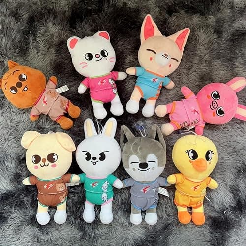 RHEETADA 8 PCS Skzoo Plushies Set 9.8 Inches 2024 New Stray Kids Cute Stuffed Animals Toy Stray Kids for Boys and Girls(R) - R thumbnail 7