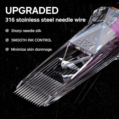 50Pcs Tattoo Cartridge Needles Assorted Mixed Size # 12 Round Liner -3RL 5RL 7RL 7RM 9RM Tattoo Needles Friendly for Tattoo Beginners thumbnail 7