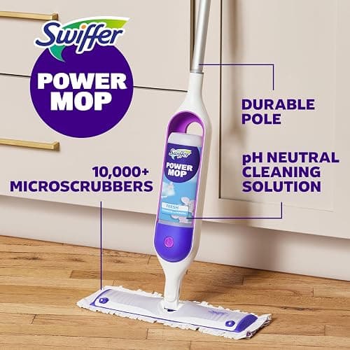 Swiffer PowerMop Multi-Surface Mop Kit for Floor Cleaning, Includes PowerMop, 2 Mopping Pad Refills, 1 Cleaning Solution with Fresh Scent and 2 Batteries thumbnail 13