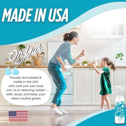 Oh Yuk Fridge Cleaner Spray + Concentrate Combo, Makes 5 Bottles | Spray + 16 oz Concentrate, Makes 5 Bottles, Cleans Inside Fridge, Food-Contact Safe, Biodegradable, Vegan thumbnail 9