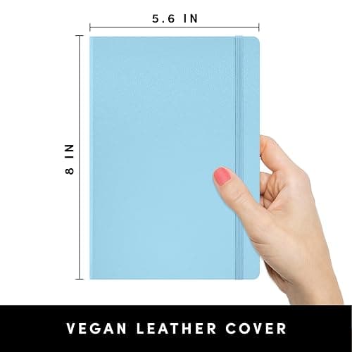 PAPERAGE Dotted Journal Notebook, (Light Blue), 160 Pages, Medium 5.6 in x 8 in - 100 GSM Thick Paper – Hardcover Journaling Notebook for Work, School & Bullet Journaling thumbnail 2