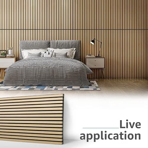 Art3d 2-Pack Fluted Acoustic Wood Slat Wall Panel, 47.2 x 23.6 Inch, Oak | Noise Control, Easy to DIY, Natural Texture, Sustainable Material, Ideal for Homeowners, Designers, for Living Room, Office thumbnail 6