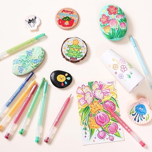 90 Colors Acrylic Gel Pens Set -1.0mm Bullet Tip Large Capacity Pens for Adult Coloring,Colored Gel Pens for Black Paper, Rock, Glass, Fabric, DIY Art Crafts,School Supplies thumbnail 6