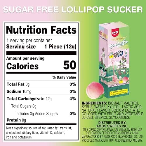Amos Music Lollipop Candy, Peach Flavor Audio Singing Lollies Sweets, Musical Lollipops Unique Easter Sweet gift, Sugar Free Lollipops Individually Wrapped Perfect for Party-1 PCS thumbnail 2