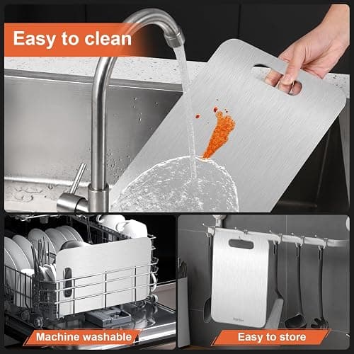 Stron-Dura Cutting Boards for Kitchen, Cutting Board, Foodgrade Stainless Steel Cutting Board for Meat,Fruit, Vegetables, Outdoor or Indoor, L 15 .4" * 11" thumbnail 7