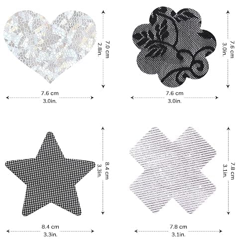 Glitters Pasties Rave Pack Nipple Covers Stickers Disposable Sticky Breast Petals Bra Set for Women Rave Outfit Party thumbnail 3