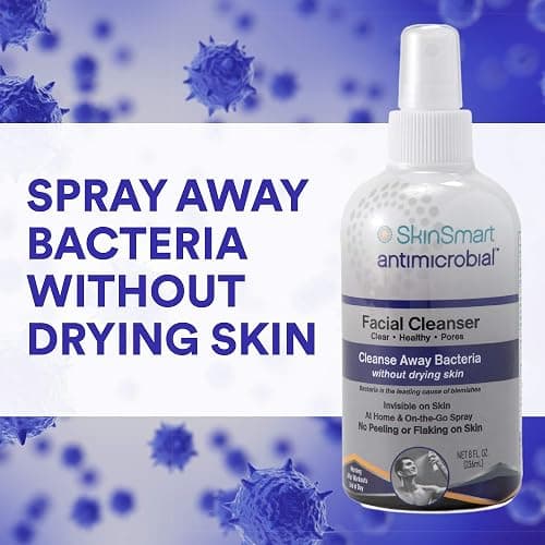 SkinSmart Facial Cleanser for Breakouts, Targets Bacteria for Post-Workout Pimples, Blemishes and Sweat Irritation; 8 oz Spray, Safe for All Ages: Adults and Teens thumbnail 2