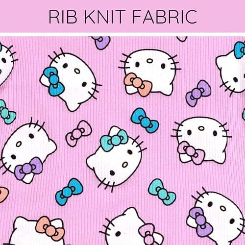 Hello Kitty Ribbed T-Shirt and Shorts Outfit Set Newborn to Little Kid Sizes (0-3 Months - 7-8) thumbnail 6