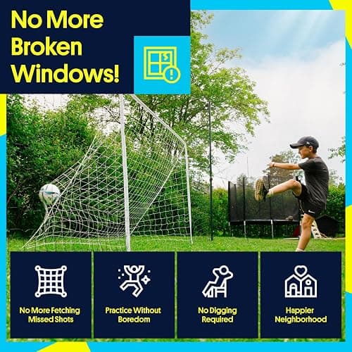 Open Goaaal 3-in-1 Soccer Training Rebounder & Goal Backstop Net - Soccer Goal for Volley, Passing, Solo Training - Outdoor Sports, Backyard Games thumbnail 7