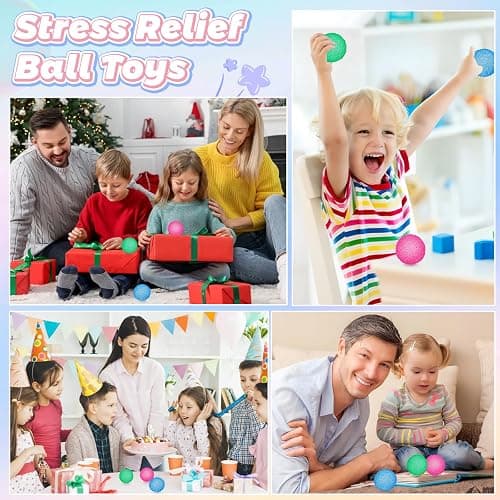 xinrongda 3Pcs Stress Relief Fidget Toys, Stress Balls for Adults, Squishy Doh Fidget Toys for Kids, Ice Round Sensory Sugar Balls for Anxiety Relief, Autism ADHD, Party Bag Fillers for Boys Girls thumbnail 7