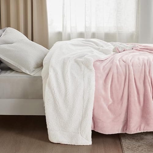 Bedsure GentleSoft Sherpa Fleece Throw Blanket for Couch - Thick and Warm Throw Gifts for Women and Girls, Soft Fuzzy Plush Christmas Blanket for Winter, Room Home Decor, Pink, 50x60 Inches thumbnail 7