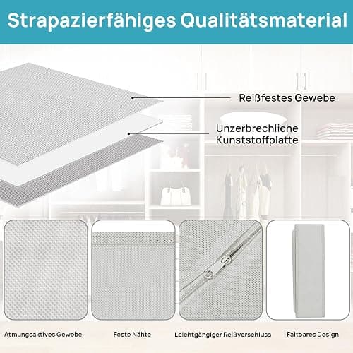 Vtopmart 4 Pack Underwear Drawer Organizers Set, 6+7+8+24 Cells Clothes Drawer Dividers Dresser Organizers Bins for Socks, Bras, Scarves, Ties, Non-Woven Fabric Storage Boxes for Closet, Nursery thumbnail 7