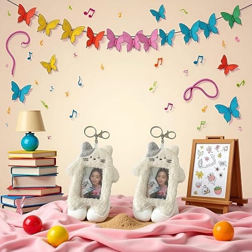 2Pcs White Photocard Holder,Cartoon Plush Photocard Holder Outdoor Girl Korean Style ID Card Cover Protective Case Card Sleeve Student Rabbit Identification Badges Supplies, Office and School Supplies thumbnail 4