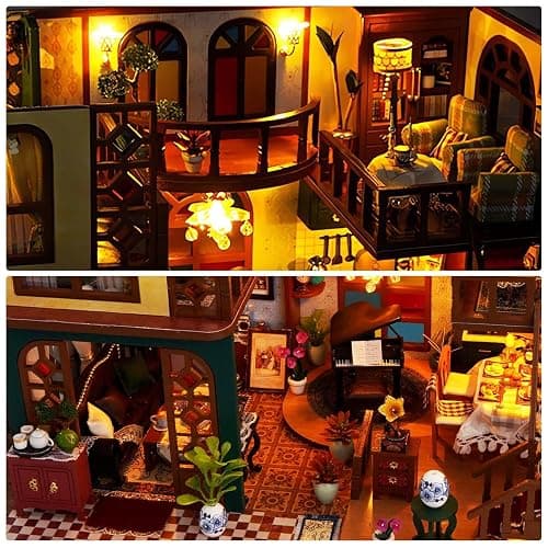 Foyucool DIY Miniature House Kit, Dollhouse Kit with Furnitures, 1:24 Mini House Making Kit for for Adult to Building, Father's Day/Home Decorations/Gifts for Family and Friends, Loft - Loft thumbnail 7
