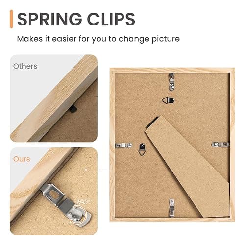 upsimples 10 Pack Picture Frames Collage Wall Decor for Mounting or Tabletop Display, Photo Gallery Frame Set for Family, Multi Sizes Including 8x10, 5x7, 4x6, Natural - Natural thumbnail 6