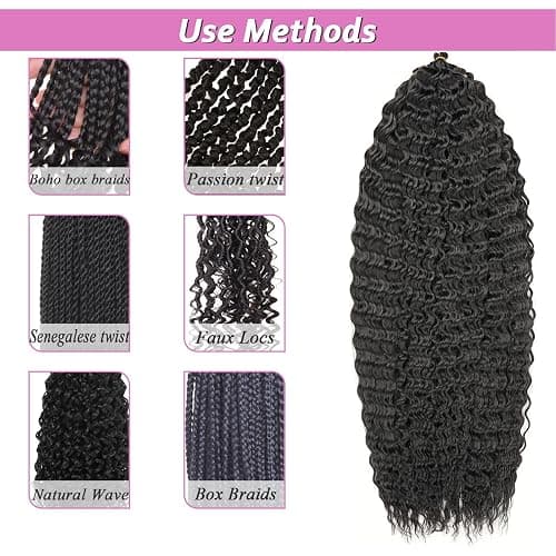 Samtress 24 Inch Ocean Wave Crochet Hair 3 Packs Long Deep Wave Crochet Hair Copper Red Curly Braiding Hair Synthetic Water Wave Bohemian Twist Crochet Braid Hair Extensions (#350) thumbnail 5