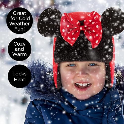 Disney Girls Toddler Winter Hat and Mittens Set Ages 2-4 Or Minnie Mouse Hat and Kids Gloves Set for Ages 4-7 thumbnail 7