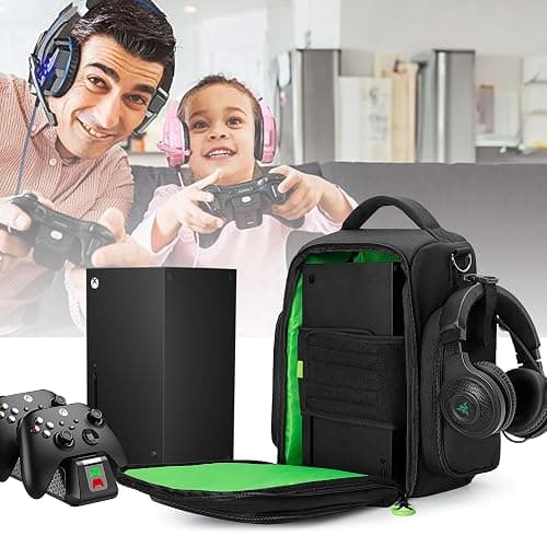 PGmoon Travel Carrying Case Compatible with Xbox Series X Console | Protective Storage Carry Bag for Controllers, Cables, Game Discs and More (Patent Design) thumbnail 7