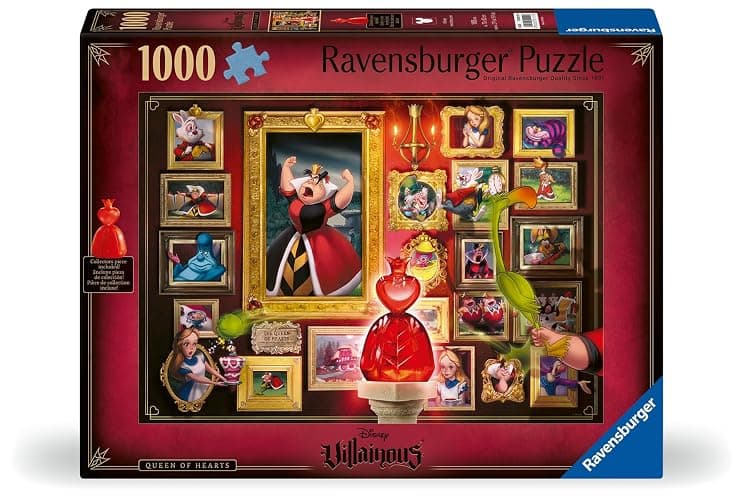 Ravensburger Disney Villainous:Queen of Hearts and Figurine 1000 Piece Jigsaw Puzzle for Adults - 12001111 - Handcrafted Tooling, Made in Germany, Every Piece Fits Together Perfectly - Image 1