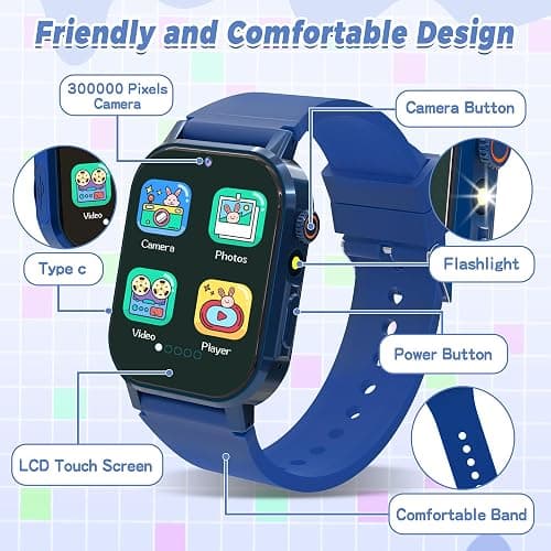 Kids Smart Watch Boys Age 3-12, Smart Watch for Kids with 32 Games HD Touch Screen Camera Video Alarm Music Audiobooks Pedometer Flashlight 12/24 hr Toys Birthday Gifts for Boys Ages 5 6 7 8 9 10 thumbnail 7