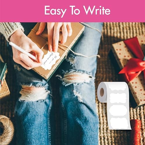 300 PCS White Stickers, 5 Shape Water/Oil/Tear Resistant Blank Stickers Removable with no Residue for Name Tags, File Folders, Food Jars, Gift Tags, Home Office Business Uses (2” x 3”) ﻿ thumbnail 2