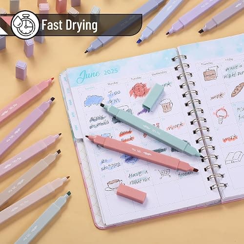 Mr. Pen- Dual Tip Aesthetic Highlighters, 12 Pack, Chisel & Fine Tips, Joyful Earth, Cute Highlighters Assorted Colors thumbnail 5