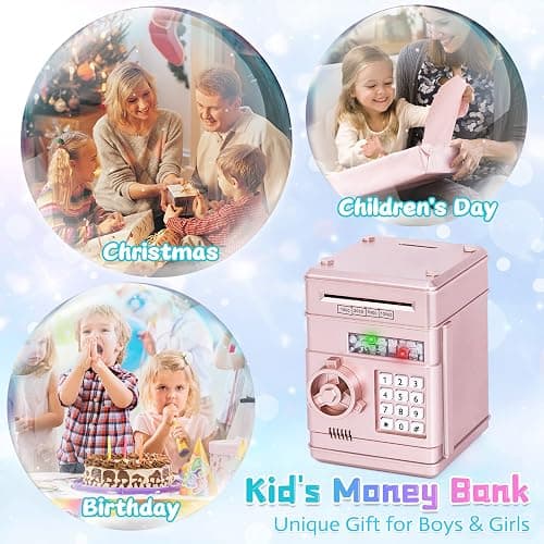 Refasy Piggy Bank Cash Coin Can ATM Bank Electronic Coin Money Bank for Kids Age 3-12, Money Savings Box Mini ATM Coin Bank Toys Gifts for 3 4 5 6 7 8 9 10 11 12 Year Old Boys Girls thumbnail 5