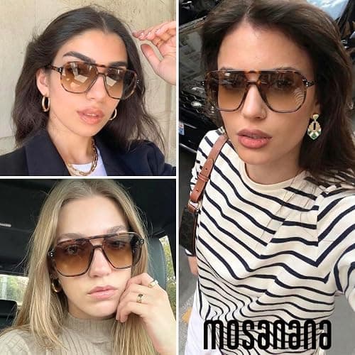 mosanana Oversized Aviator Sunglasses for Women with Polarized Lens MS52243 | Geometric Big Frame, Designed for Daily Outfits, Travel and Fashion Looks thumbnail 3