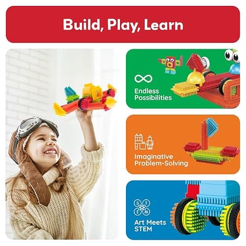 PicassoTiles 120pcs Hedgehog Interlocking Building Blocks Tiles Construction Toy Set Learning Playset STEAM Development Preschool Kindergarten Toy for Kids Age3+ PTB120 thumbnail 4