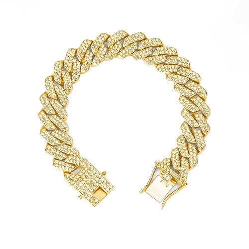 APaztip Mens Cuban Link Chain Silver/Gold 8''16''18''20''22''24'' Necklace Iced Out Thick Chain For Women Bling Diamond Cut Cuban Link Chains For Men Hip Hop Jewelry thumbnail 2