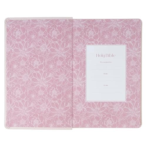 KJV Holy Bible, Giant Print Standard Size Red Letter Edition, Thumb Index Tabs & Ribbon Marker, King James Version, Vegan Leather, Pink, 14 pt. Type thumbnail 12