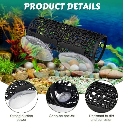 5PCS Betta Hammock & Fish Toys Set, Soft Aquarium Plants & Black Tunnel Hideout for Betta Fish Tank, Safe Decor with Suction Cups for Shrimp, SmallFish thumbnail 4