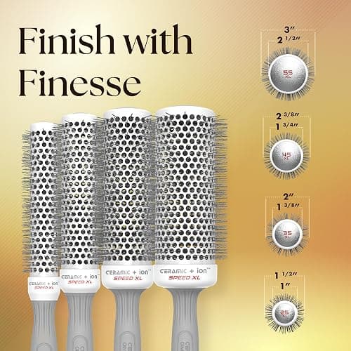 Olivia Garden Ceramic + Ion Speed XL - Extra-Long Round Thermal Hair Brush - Not Electrical - Professional Blowout Brush for Normal to Thick Hair thumbnail 4