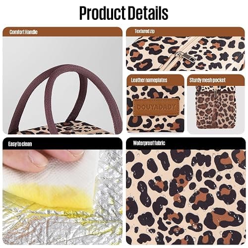 douyadady Lunch Bag Women/Men Lunch Box Women/Men (leopard) thumbnail 4