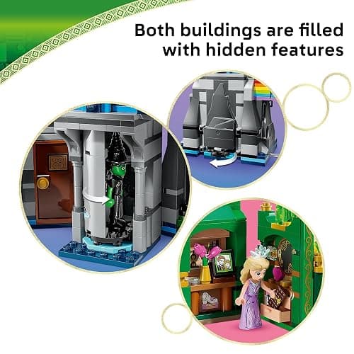 LEGO Wicked Emerald City & Kiamo Ko Castle Building Toy - Elphaba & Glinda Toy Figures, 2 Buildable Playsets, & Flying Monkey Minifigure for Kids, Ages 9+ - Wicked Merch Gift for Girls & Boys - 75689 thumbnail 3
