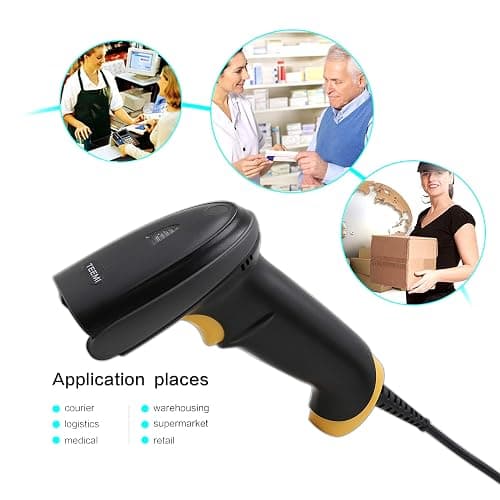 TEEMI 2D Barcode Scanner USB Wired Virtual COM Handheld Automatic QR Data Matrix PDF417 Maxi IMB bar Codes Imager Global Shutter Computer Screen Scan for Windows Mac and Linux PC POS, No Stand thumbnail 9