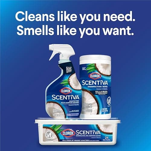 CLOROX Scentiva Disinfecting Wipes, Coconut and Waterlily, 75 Count (Package May Vary) thumbnail 7