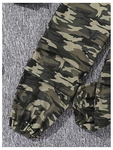 MakeMeChic Girl's 3 Piece Outfits Long Sleeve Cropped Hoodies and Camo Print Sweatpants Set thumbnail 5