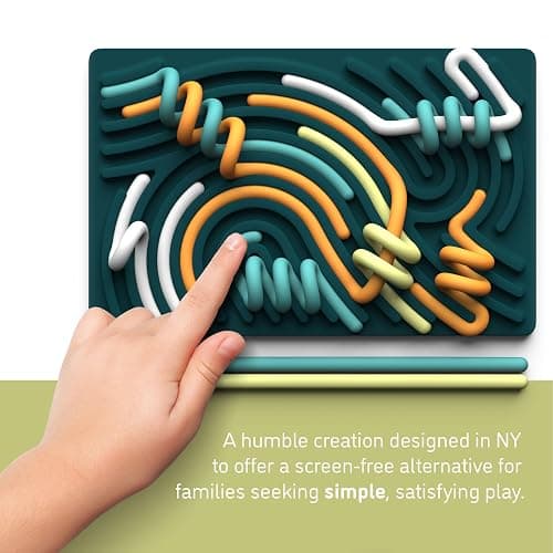 Pushpeel Sensory Activity Board: Silicone Fidget Toy for Calming, Stress, Anxiety, ADHD & Autism | Silent, No Mess | Kids 3+ & Adults | Includes Portable Travel Bag & 11 Strings thumbnail 2