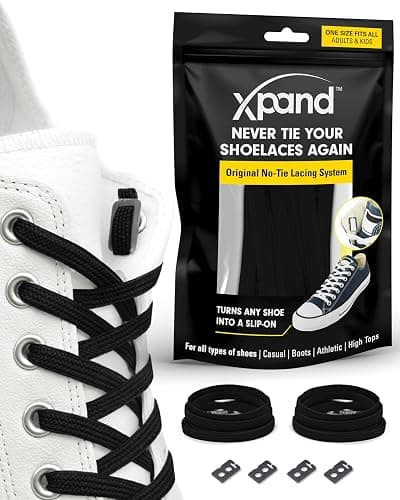 Xpand No Tie Elastic Shoelaces. 1 Size Fits All for Adults & Kids | Stretch Laces for Sneakers, Runners & High Tops Shoes - Image 1
