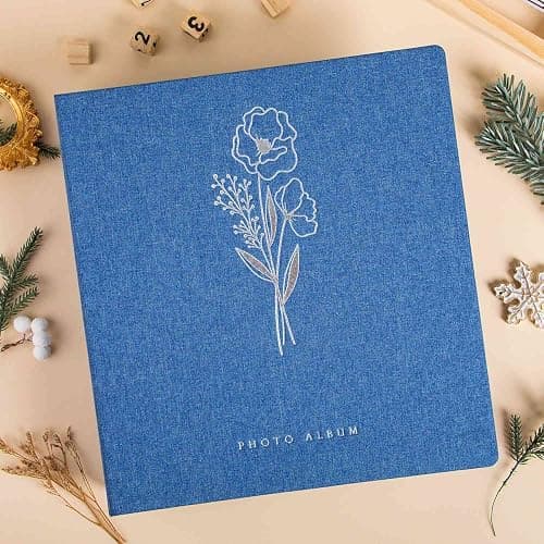 Lanpn Photo Album 4x6 600 Pockets Photos, Linen Cover Large Picture Albums Holds 600 Horizontal and Vertical Photos Blue thumbnail 2