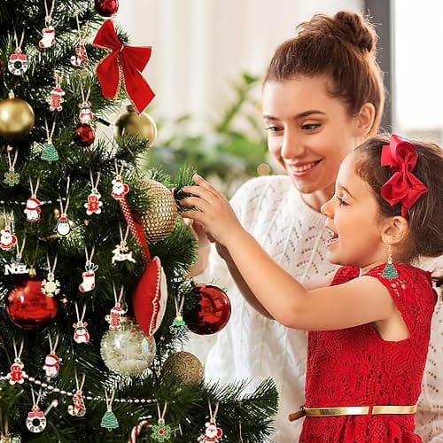 MARFOREVER 120 PCS Christmas Charms for Jewelry Making, Assorted Gold Enamel Snowman Elk Santa Xmas Tree Charm Pendants for DIY Bracelet Necklace Earrings Making Supplies Christmas Gifts thumbnail 4
