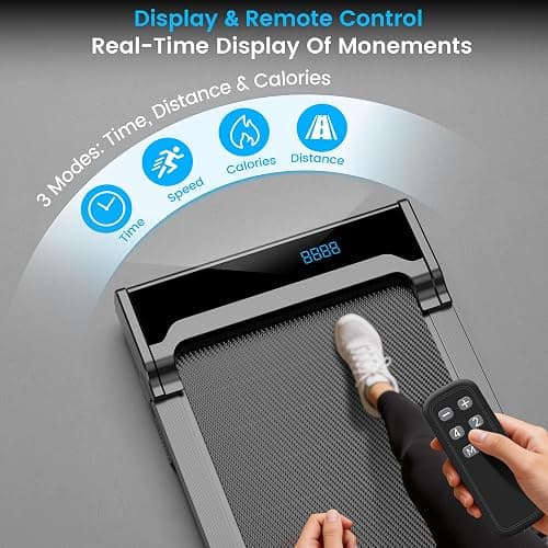 Walking Pad Treadmill for Home - Under Desk Walking and Running with Remote Control Portable Electric Machine Adjustable Slim Compact with 0.6-4.0MPH Modes Max up 265 Lbs for Home Office thumbnail 2