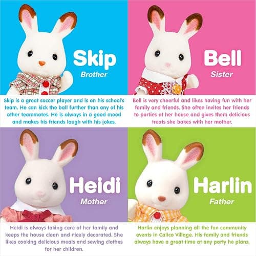 Calico Critters, Hopscotch Rabbit Family, Dolls, Doll House Figures, Collectible Toys thumbnail 8