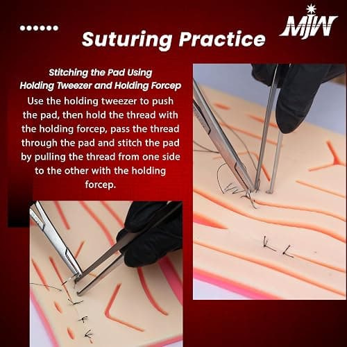 Kit de formation à la suture avec gants en silicone pour étudiants, protection en maille horizontale et verticale pour une meilleure durabilité, à des fins de formation uniquement. thumbnail 3