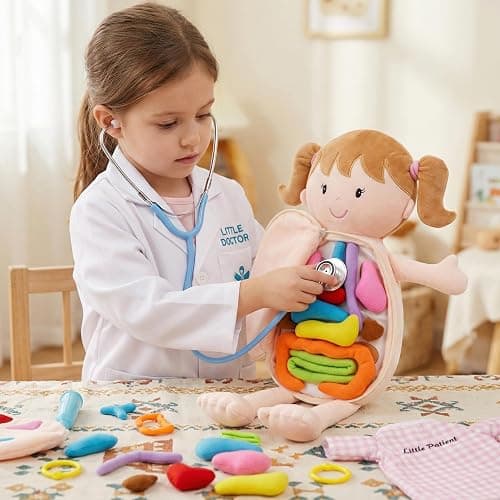 June Garden 18" Little Patient Emily Plush Anatomy Doll - Soft Educational Toy with Removable Human Organs - Learn Basic Anatomy for Toddlers and Kids thumbnail 6